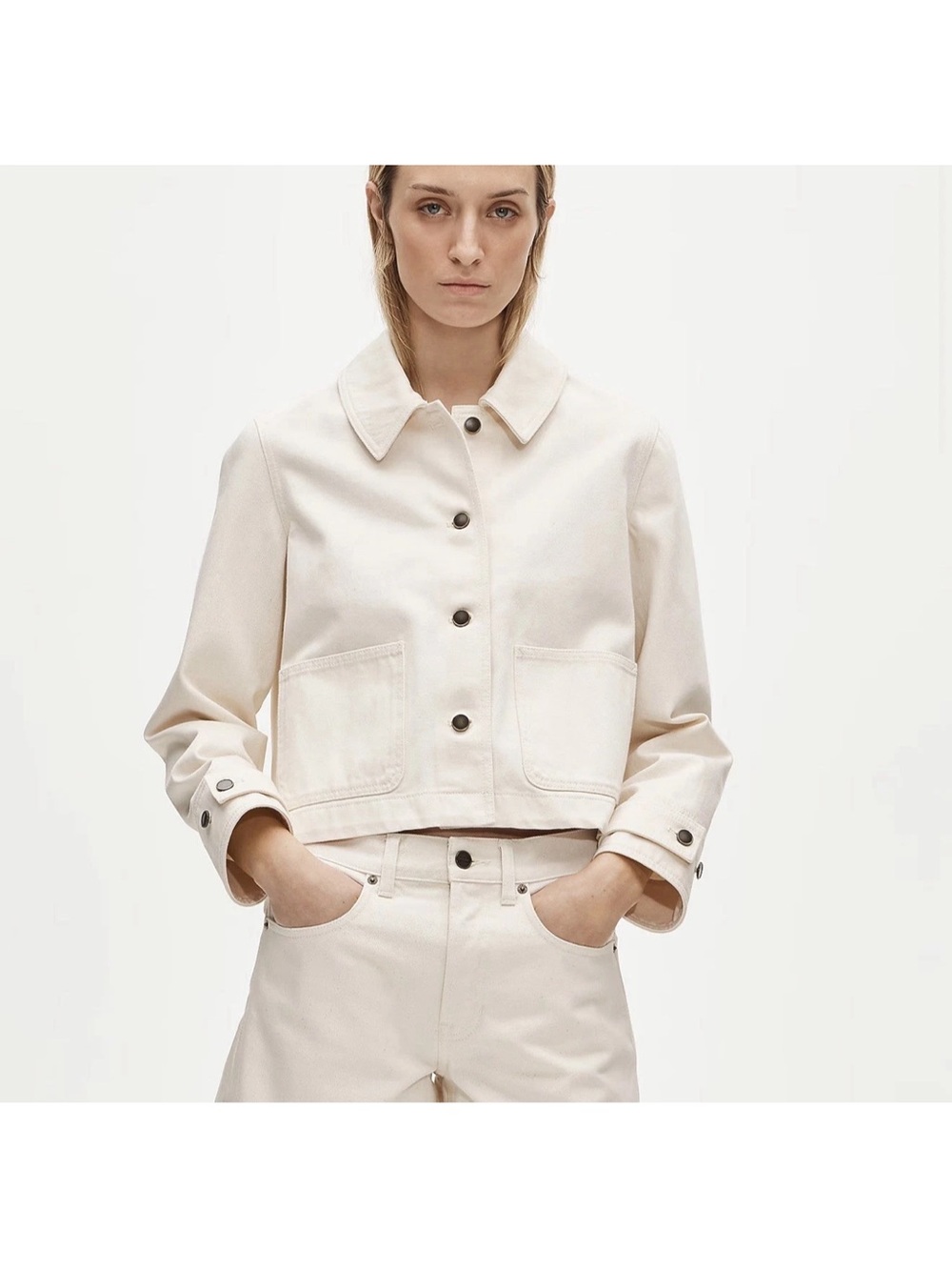 J CREW L Cropped Barn Jacket™ in denim CS395